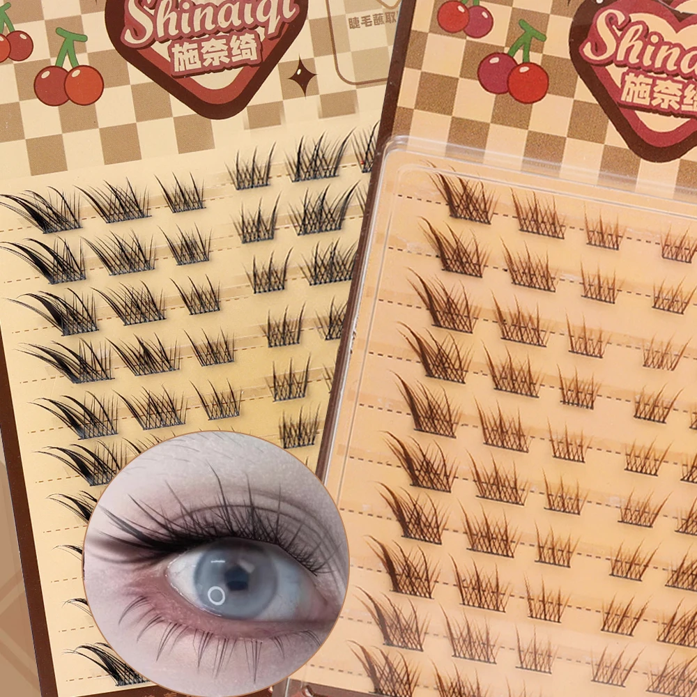 

Single Cluster Hybrid Skew Flying Fox False Eyelashes Extension Segmented Natural Fox Eye Effect Individual Lashes Makeup Tools