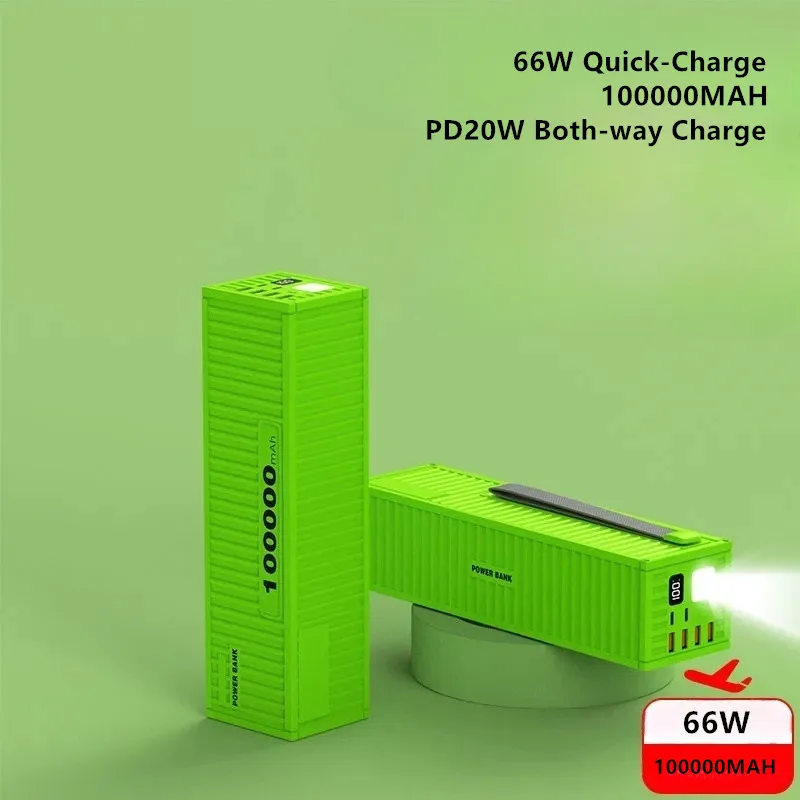 

Container 100000MAH 12V 5V 9V 66W Li-ion USB Type-C PD 20W Quick-Charge Battery Outdoor Portable LED Light Power Bank