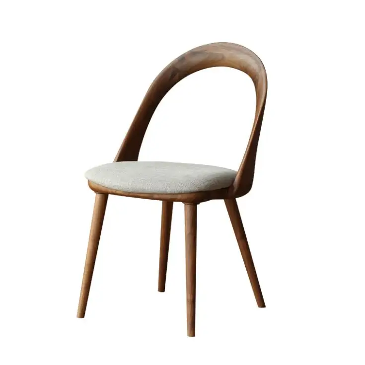 

Скандинавский классический обеденный стул из натурального массива дерева из гнутой древесины, американский черный орех со спинкой