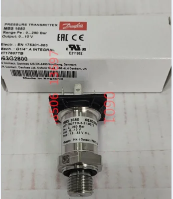 Free shipping MBS1650 063G2800 high-temperature oil pressure sensor Danfoss 0-250bar 0-10V liquid transmitter