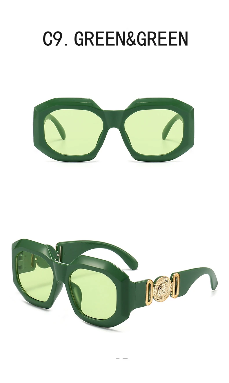 Luxus Marke Designer Vintage Übergroßen Quadratischen Sonnenbrille Frauen Männer Klassische Großen Rahmen Männliche Sonnenbrille Für Weibliche UV400 – Detail 14