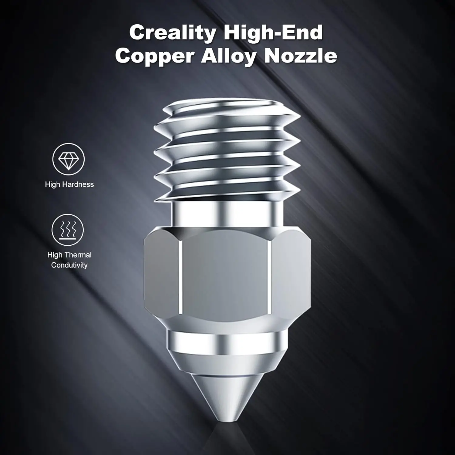 Creality MK8 Düse CR-6 SE Hartstahl Messing verkupferte Düsen für CR6 SE CR5 PRO /Ender 3 S1 pro / CR10 V2 / Ender 3-Düse – Detail 5