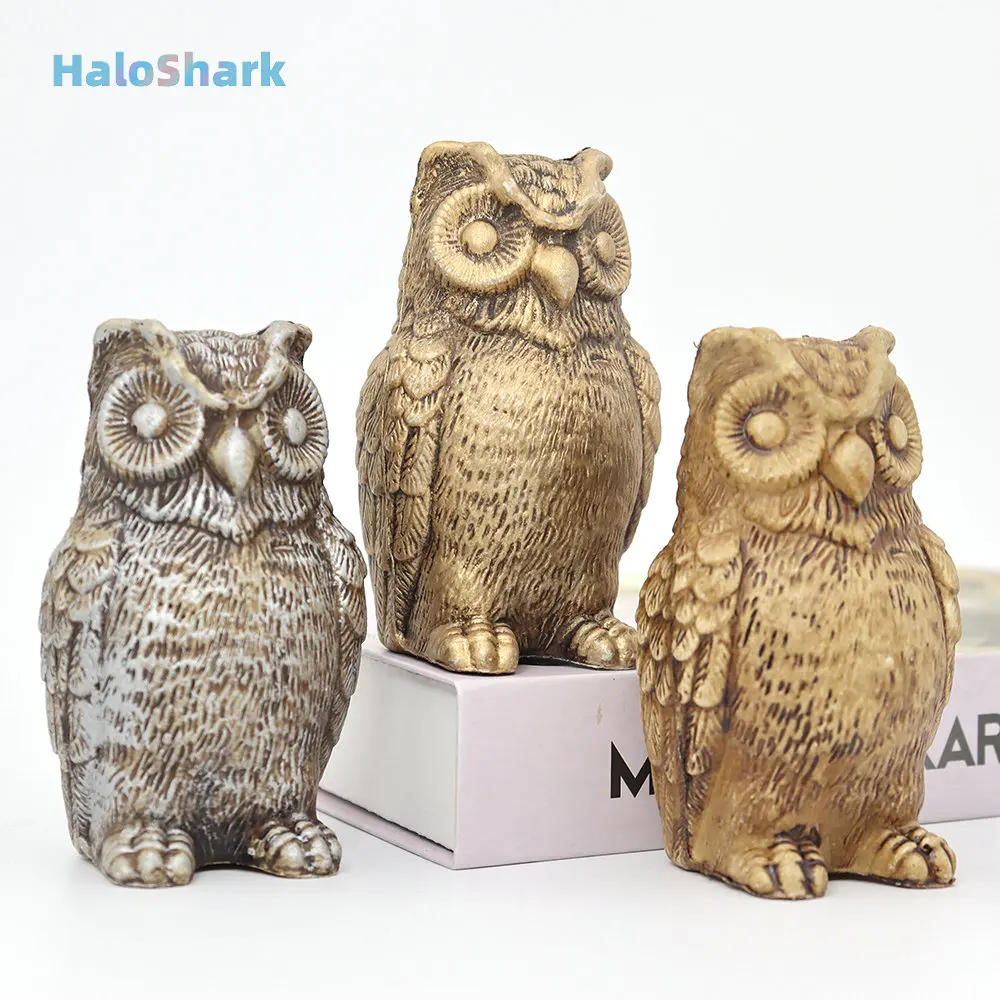 

Owl Statue Garden Decor Fake Animals Lawn Courtyard Home Decoration Statue Craft Toy Hand Made Figurines DIY Table ornament