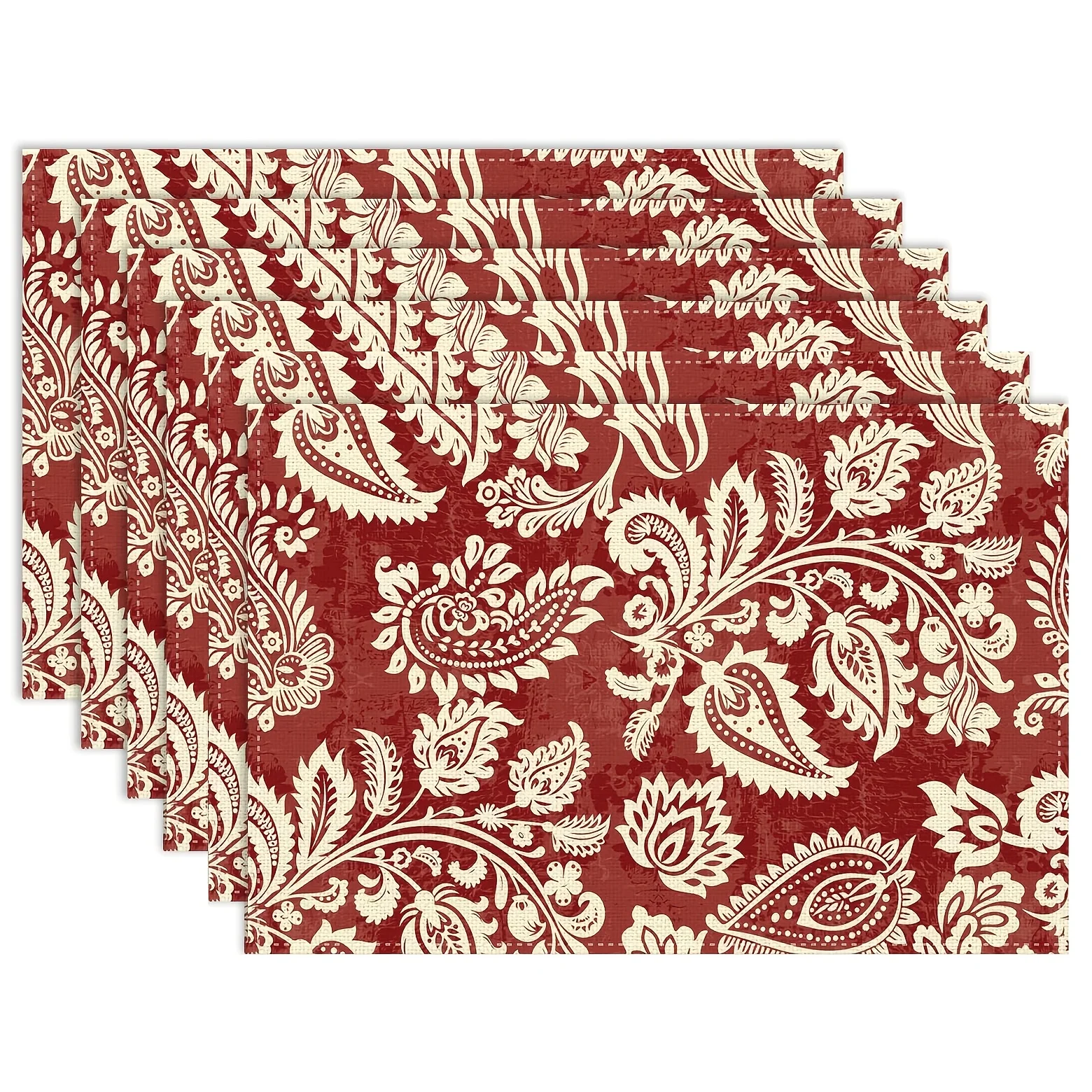 4/6/8pc Nautical Stripe Placemats Linen For Coastal Theme Tableware Ocean Inspired Design