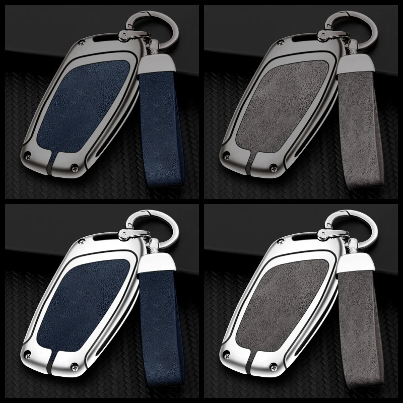 NEW Zinc Alloy Leather Car Key Case Cover Fob Protector Shell for MG ZS EV MG6 EZS HS EHS 2019 2020 For Roewe RX5 I6 I5 RX3 RX8