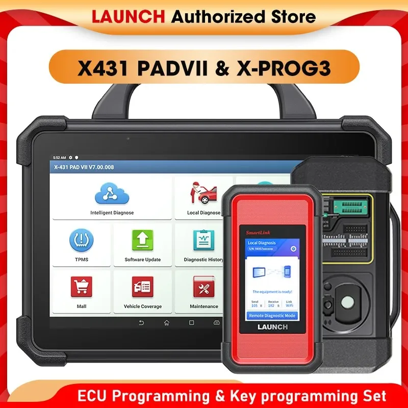 X-431 LAUNCH X431 PAD 7 & X-PROG3 Automotive Diagnostic Programming Tool All Key Lost Key Programmer Immobilizer PADVII PAD7
