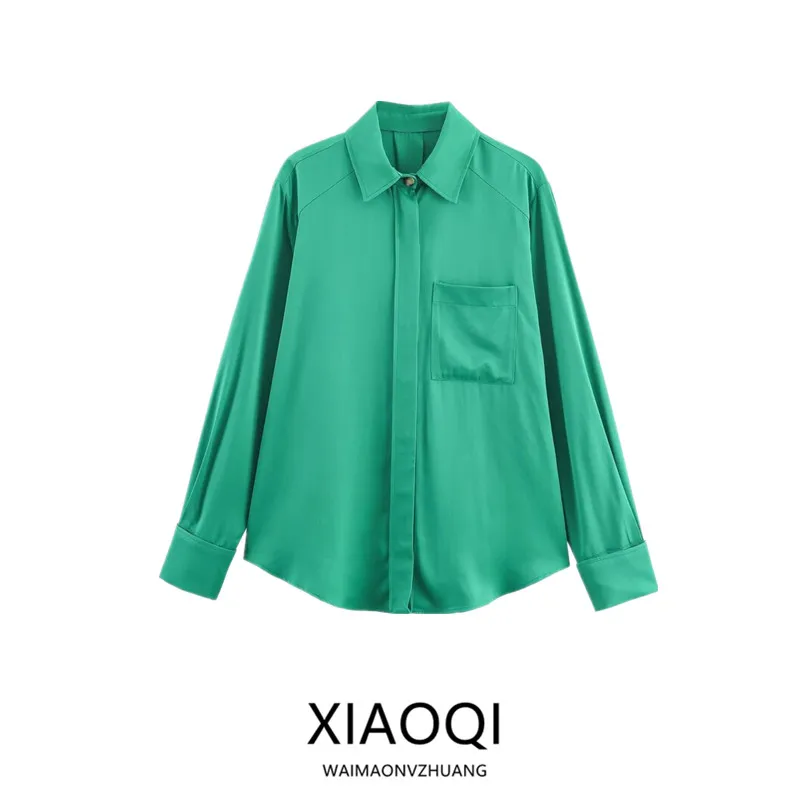 2025年冬 レディース ルーズで万能なポケット付きシャツ 新入荷 快適な高品質 ファッション 通勤スタイル 長袖 ボタンアップ