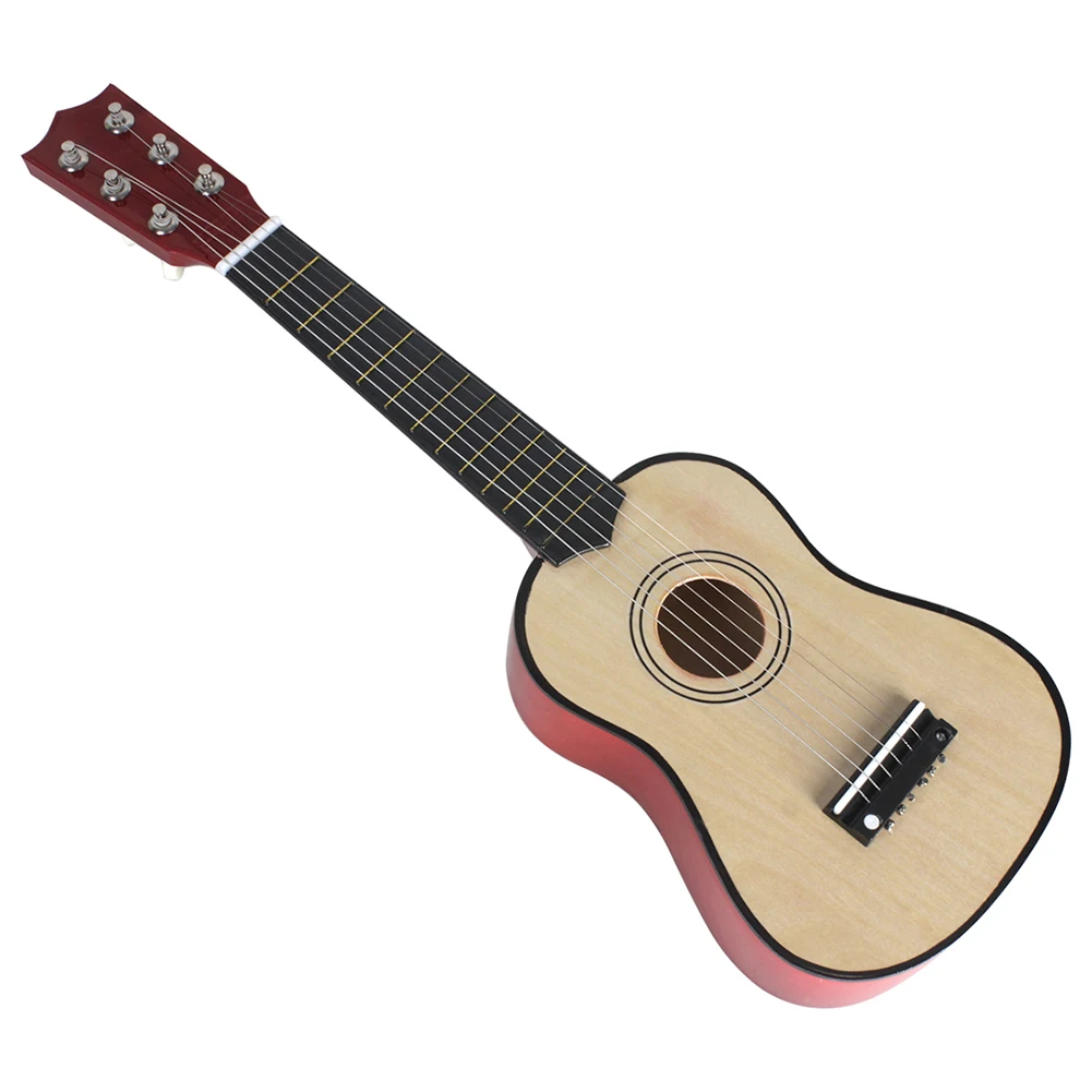 Mini guitarra portátil de 21 pulgadas, ukelele de 6 cuerdas, regalo de aprendizaje para niños principiantes, elementos musicales portátiles ligeros