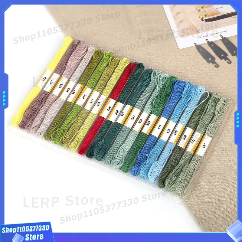 Beginner Cross Stitch Kit with 447 Color Threads Complete Embroidery Tool Set for DIY Needlework Craft Hobby Starter Pack DIY