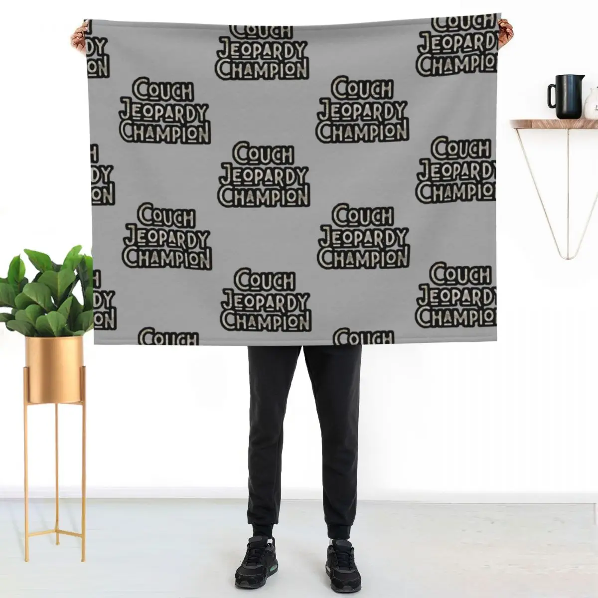 Funny alex trebek Couch Jeopardy Champion, gifts for holiday, gifts for friendship, gifts for moment. Throw Blanket