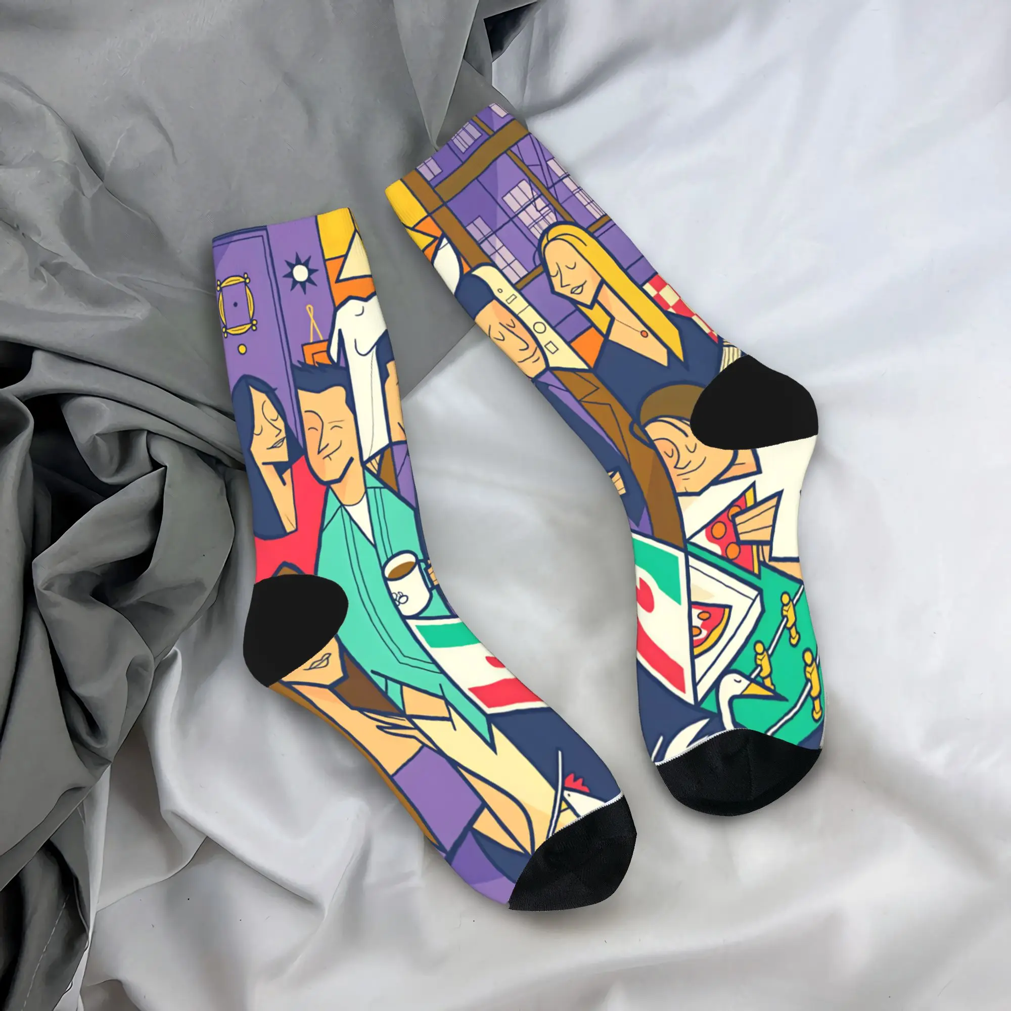 Friends TV Show Socks  Custom Stockings Anti Sweat Unisex Men Socks Soft Breathable Spring Elegant Climbing Socks