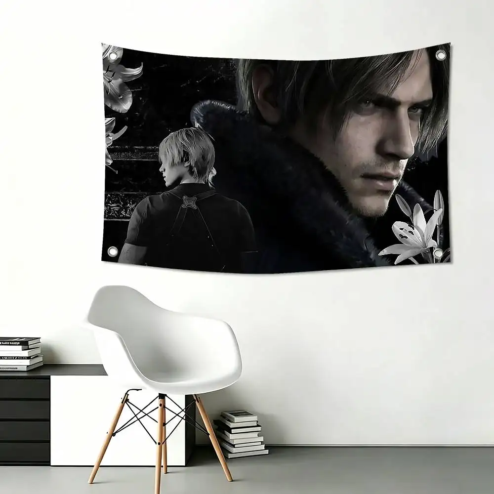 E-Evil G-Game L-Leon K-Kennedy Funny Flags for Bedrooms Home Decor Items Outdoor Decors Garage Decoration Flaga