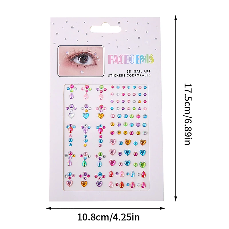 New Stickers On The Face Rhinestone Makeup Bright Face Art Sticker Children's Temporary Tattoo Rhinestone For Strasse Makeup