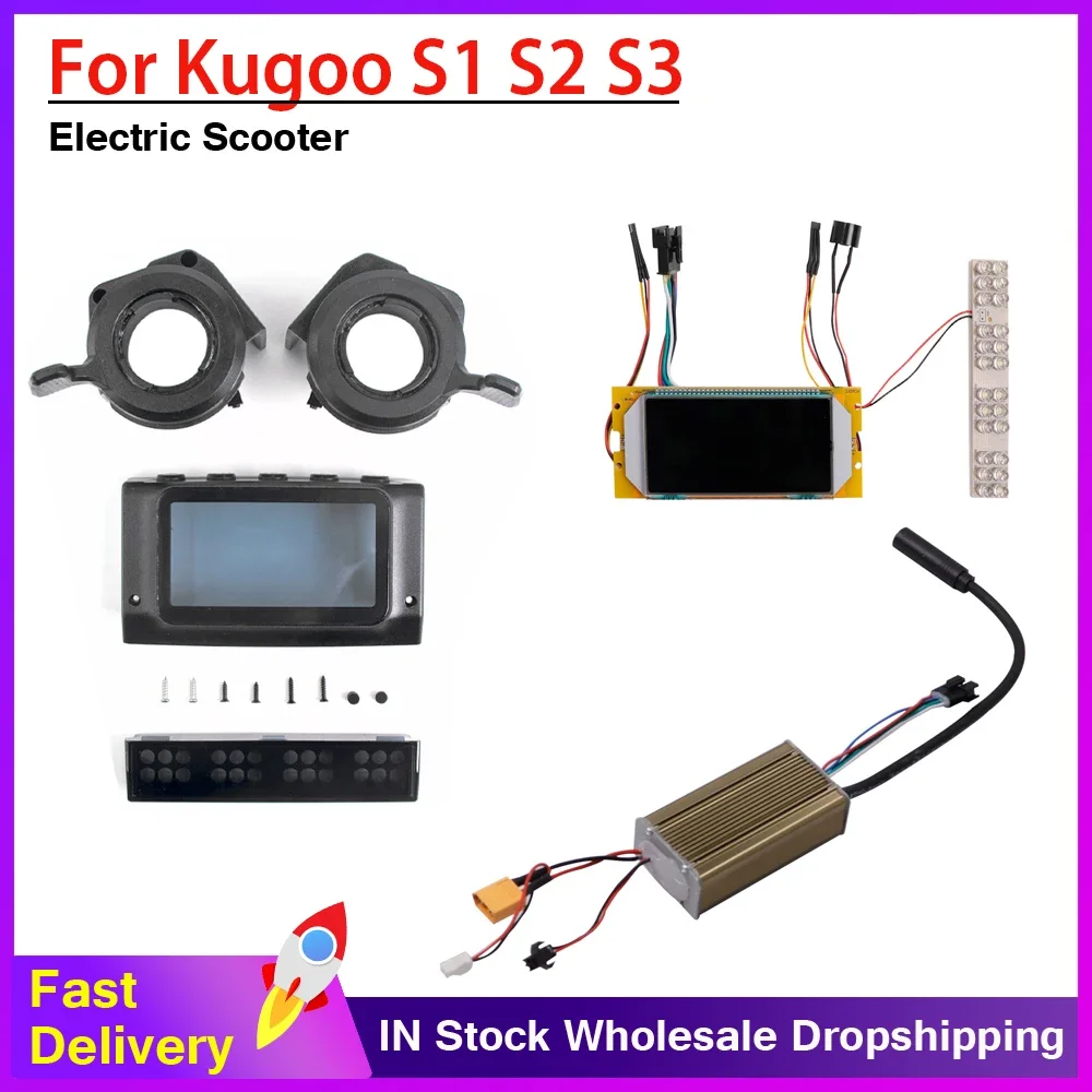 Electric Scooter Display Screen + 36V Motherboard Controller Driver Replacement Brake Handle LED Lamp Cover for Kugoo S1 S2 S3