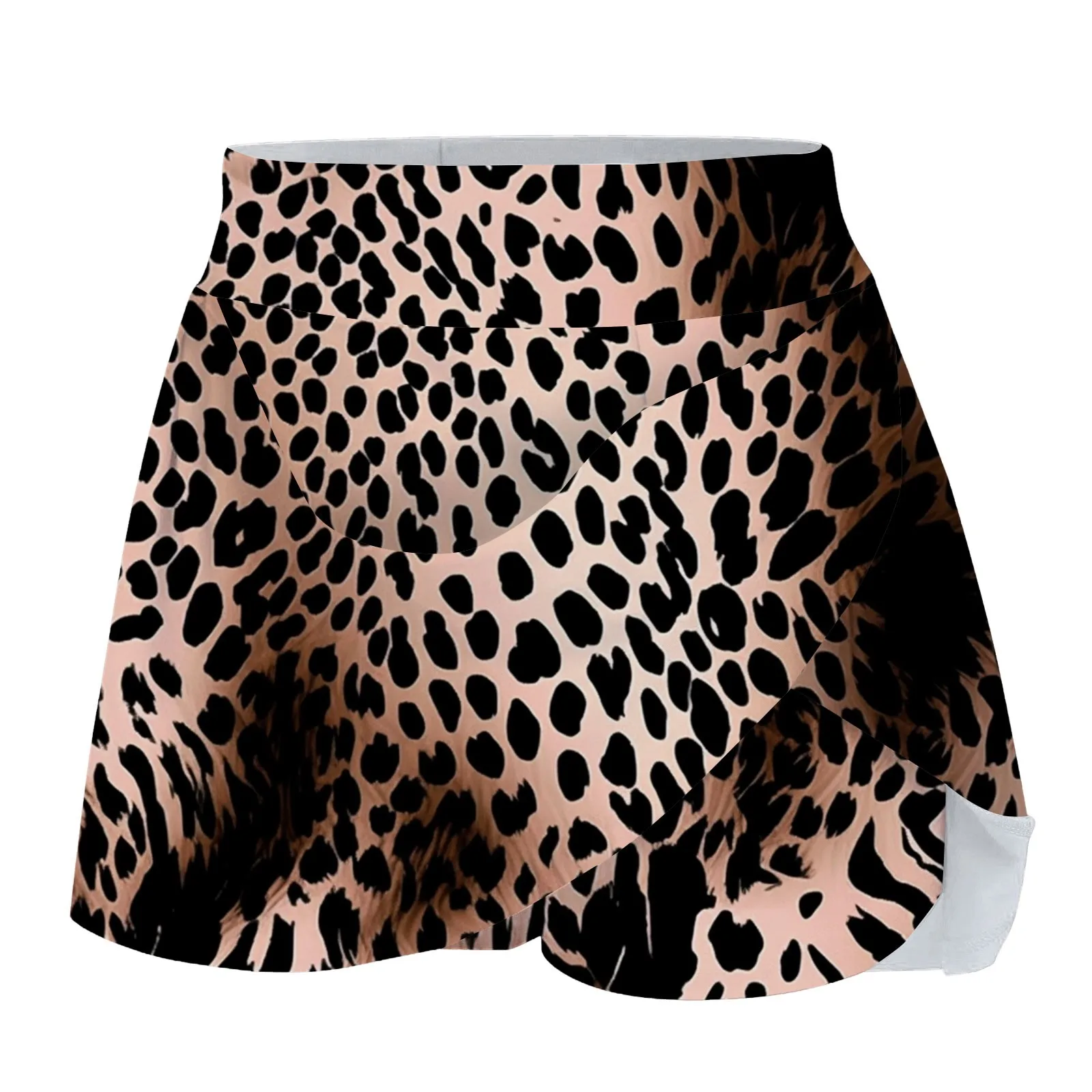 Green Leopard Skirt Shorts Women Fitness Jogger Sweat Shorts Summer High Waist Skorts Pantalones Cortos Cycling Short Trousers