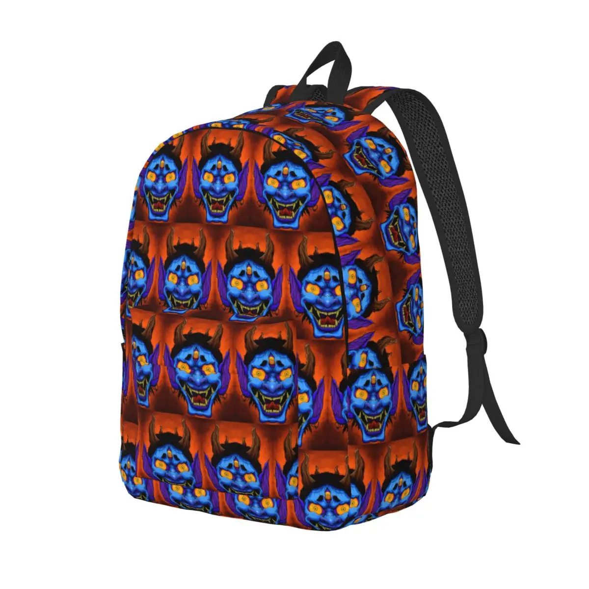 Oni Demon Gaiter Japanese Samurai Ronin Face Student Backpack School Bag Hiking Travel Daypack Fashion Bookbag Shoulder Bags