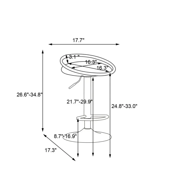 Conjunto de 2 bancos de bar com altura de balcão ajustável em veludo acolchoado 360 °   Cadeiras de bar giratórias estilo industrial para ilha de cozinha doméstica