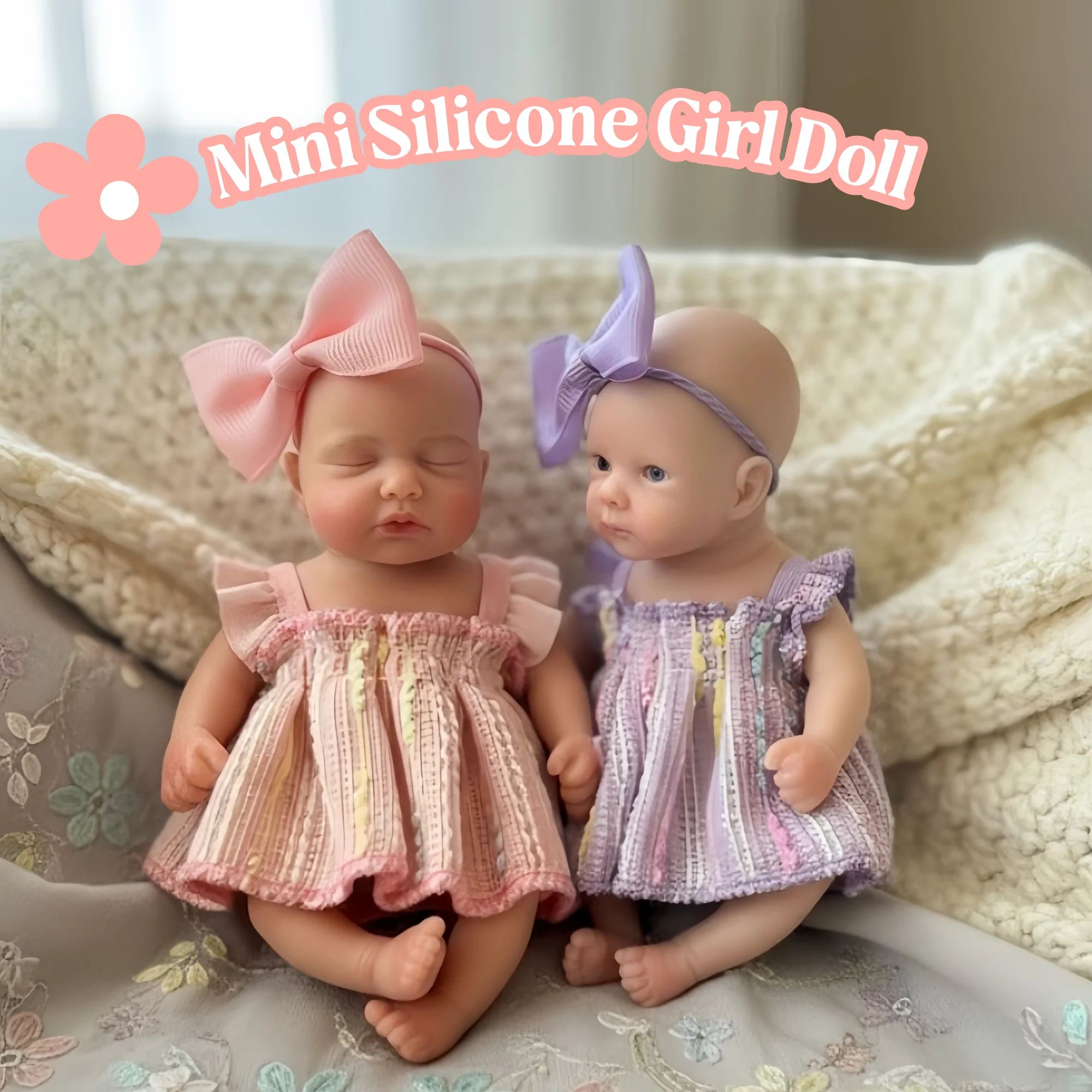 

6-дюймовая силиконовая кукла Mini Plam для девочек с 2 различными вариантами, уже окрашенная, очень мягкая кукла Reborn Bebe для детского рождественского подарка