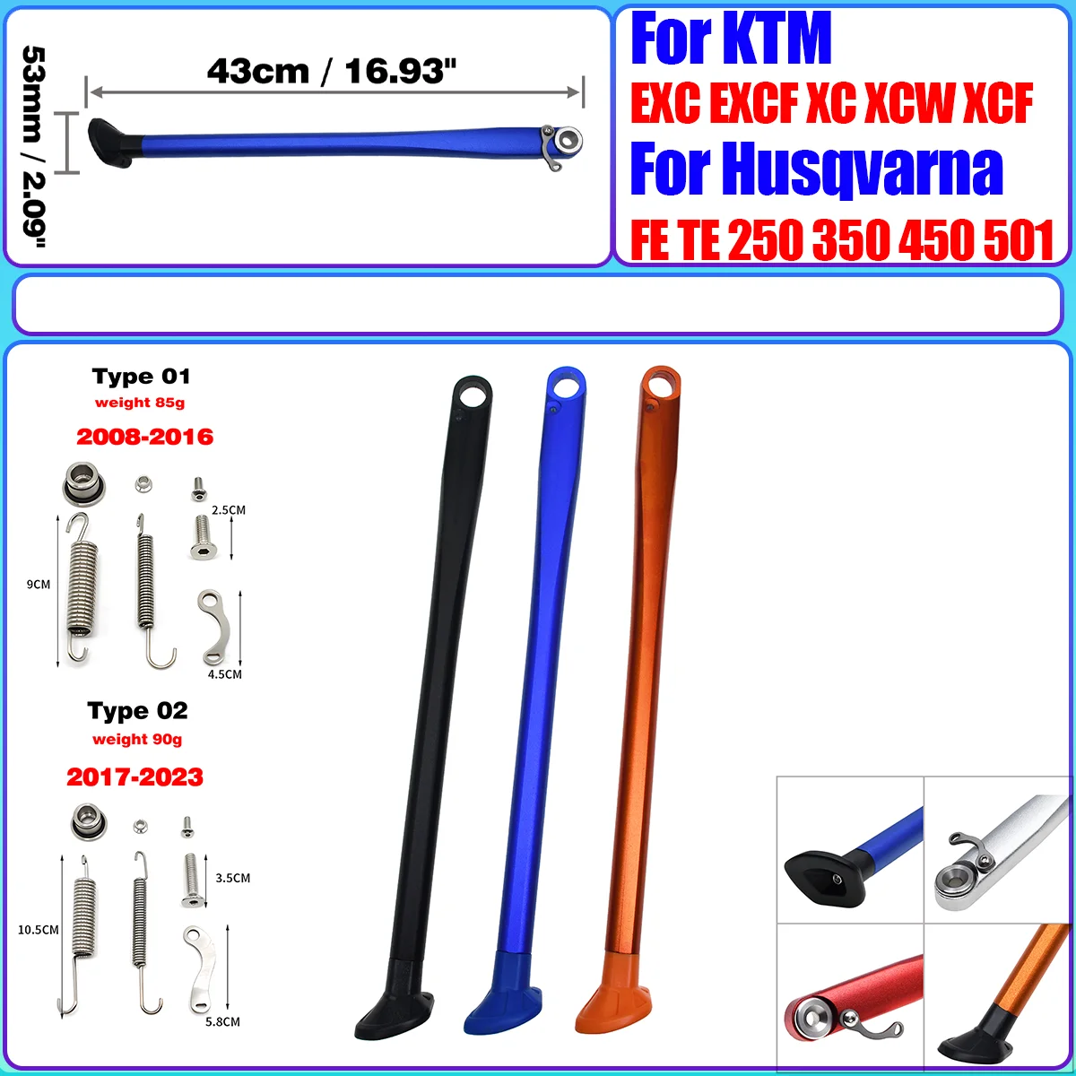 

For Husqvarna Motocross Kickstand Side Stand For KTM 250 300 350 400 450-530 XC XCW XCF XCFW EXC EXC EXCF 6Days Universal Parts