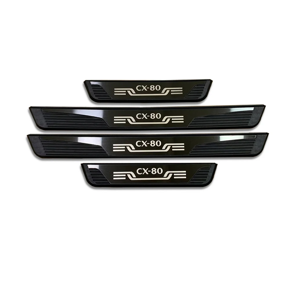 Threshold Pedal For Mazda CX-80 Cx80 CX80 Car Accessories Door Sill Cover Trim Protector Exterior Styling Stickers 2024 2025