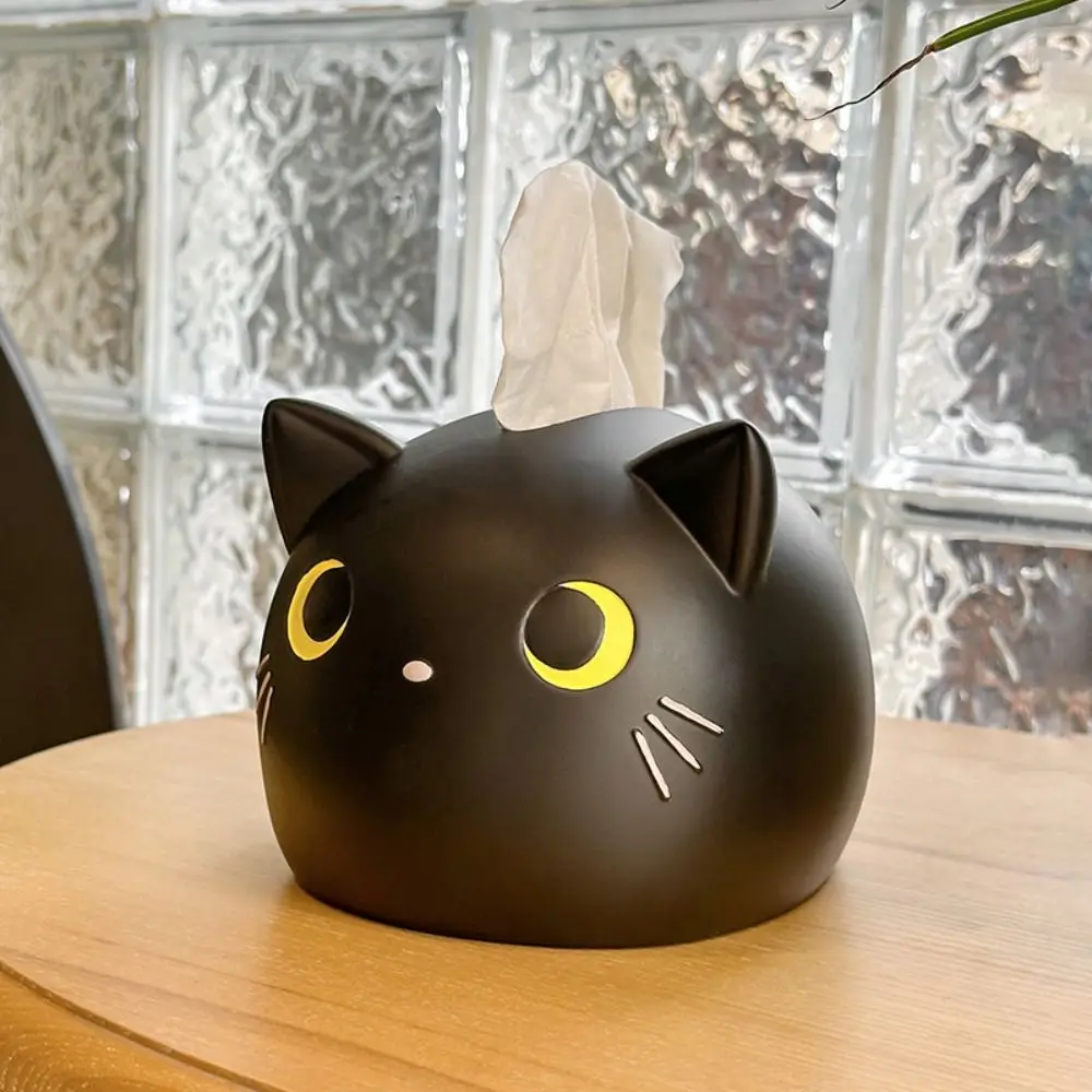 Dormir sentado gato caixa de tecido ornamento figura modelo decorativo dos desenhos animados gato modelo brinquedo boneca brinquedo anime caixa armazenamento tecido