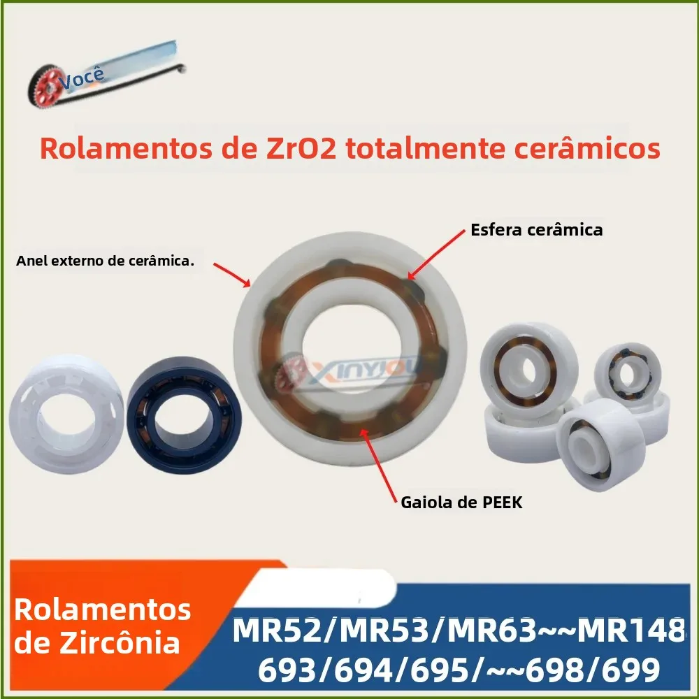 rolamentos-de-ceramica-total-zro2-693-699-mr52-mr148-resistentes-a-corrosao-nao-magneticos-para-vacuo-semicondutores-e-aplicacoes-medicas