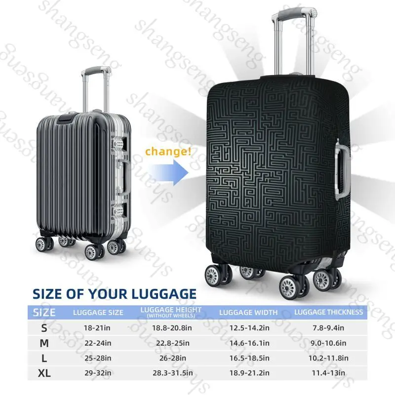 Black maze Travel suitcase protective case, suitcase cover, elastic protection, washable Luggage cover, 18-32 in