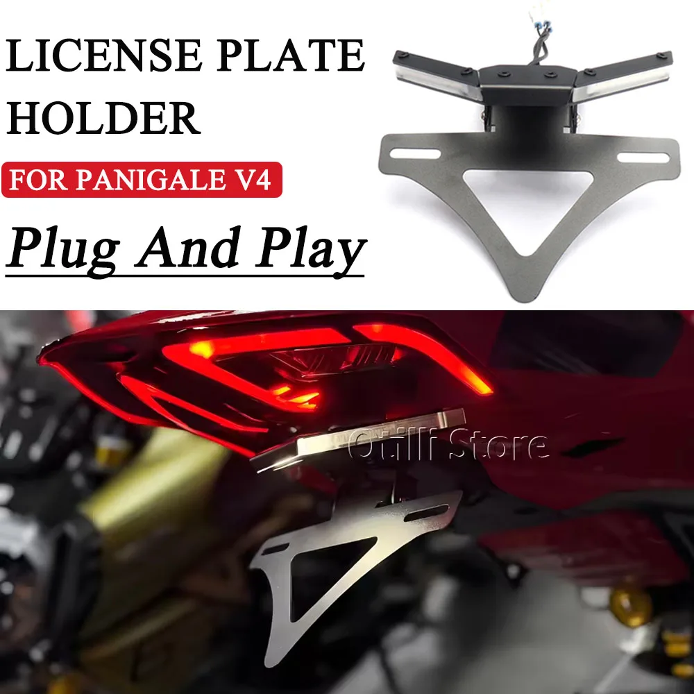 

Panigale V4 New Motorcycle Brake Turn Signals Integrated LED Lights License Plate Bracket For DUCATI Panigale V4 v4 2025