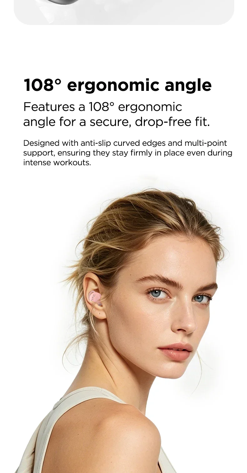 HTC NE91 Ohrhörer Schlafgeräuschunterdrückende Ohrstöpsel Kopfhörer Dual-ANC-Headsets Sicheres Tragegefühl Bluetooth HiFi-Audio für Musik – Detail 9