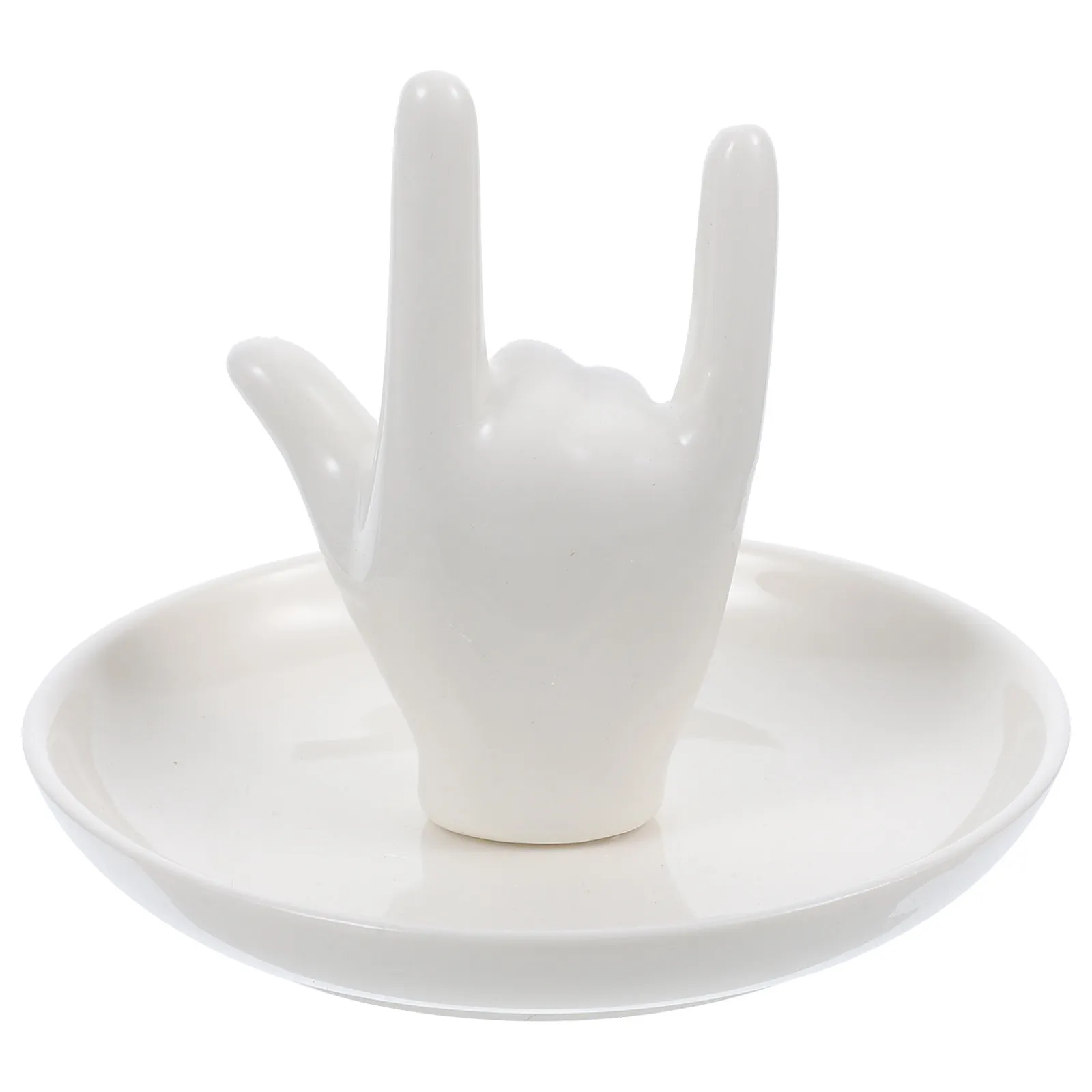 Ceramic Gesture Jewelry Holder Hand Shape Ring Display Stand Elegant Desktop Organizer Tray Ring Holder Jewelry Stand