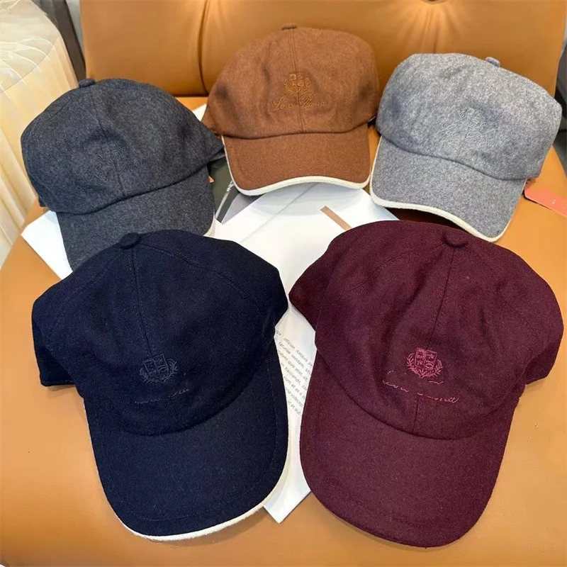 italian-style-lp-wool-embroidered-baseball-cap-unisex-spring-autumn-wide-brim-sunshade-hat-winter-warm-felted-wool-cap