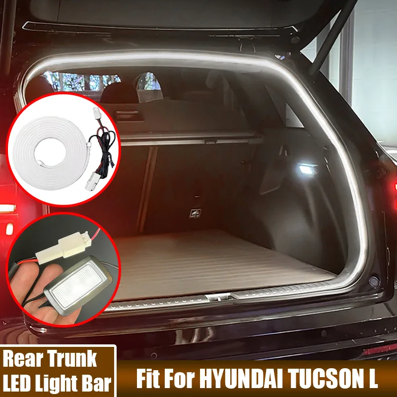 Car Light Rear Trunk LED Atmosphere White Light Bar Strip Fit For HYUNDAI Tucson L Automobile Interior Decorative Lamp Strip