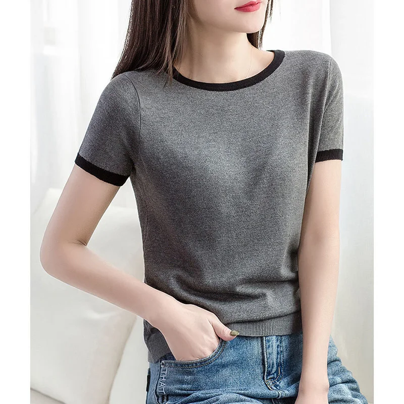 Fashion V-Neck Solid Color Korean Blouse Women\'s Clothing 2023 Summer New All-match Casual Pullovers Short Sleeve Commute Shirt