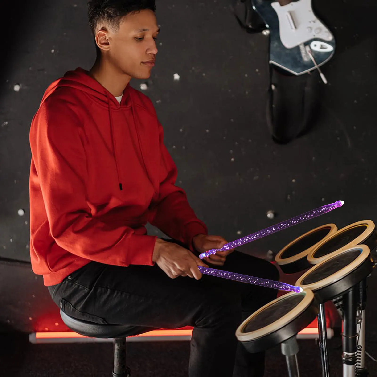 

Fluorescence Luminous Drum Stick Drumsticks Glow Acrylic Night Auto Fluorescent Transparent