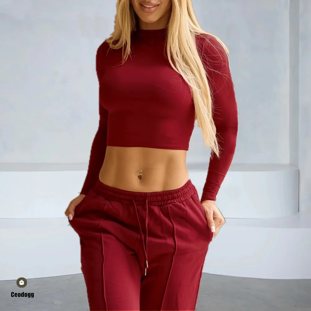 

Women Yoga Top Female Comfort Breathable Slim Fit High Neck Long Sleeve Casual Gym Workout Running Sexy Sports Shirt XP94