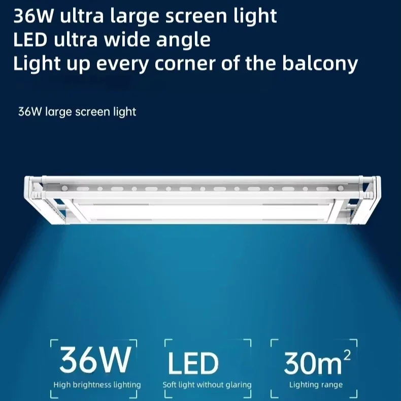 

Foldable Automatic Electric Indoor Airer Large Balcony Hanging Clothes Rack with Tube Lifting Automatic Clothes Hanger Rack