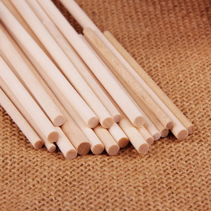 3-5mm Round Wooden Stick For Craft Food Ice Lollies And Model Making Cake Dowel Kids DIY Building Model Tools 10/15/20/30cm