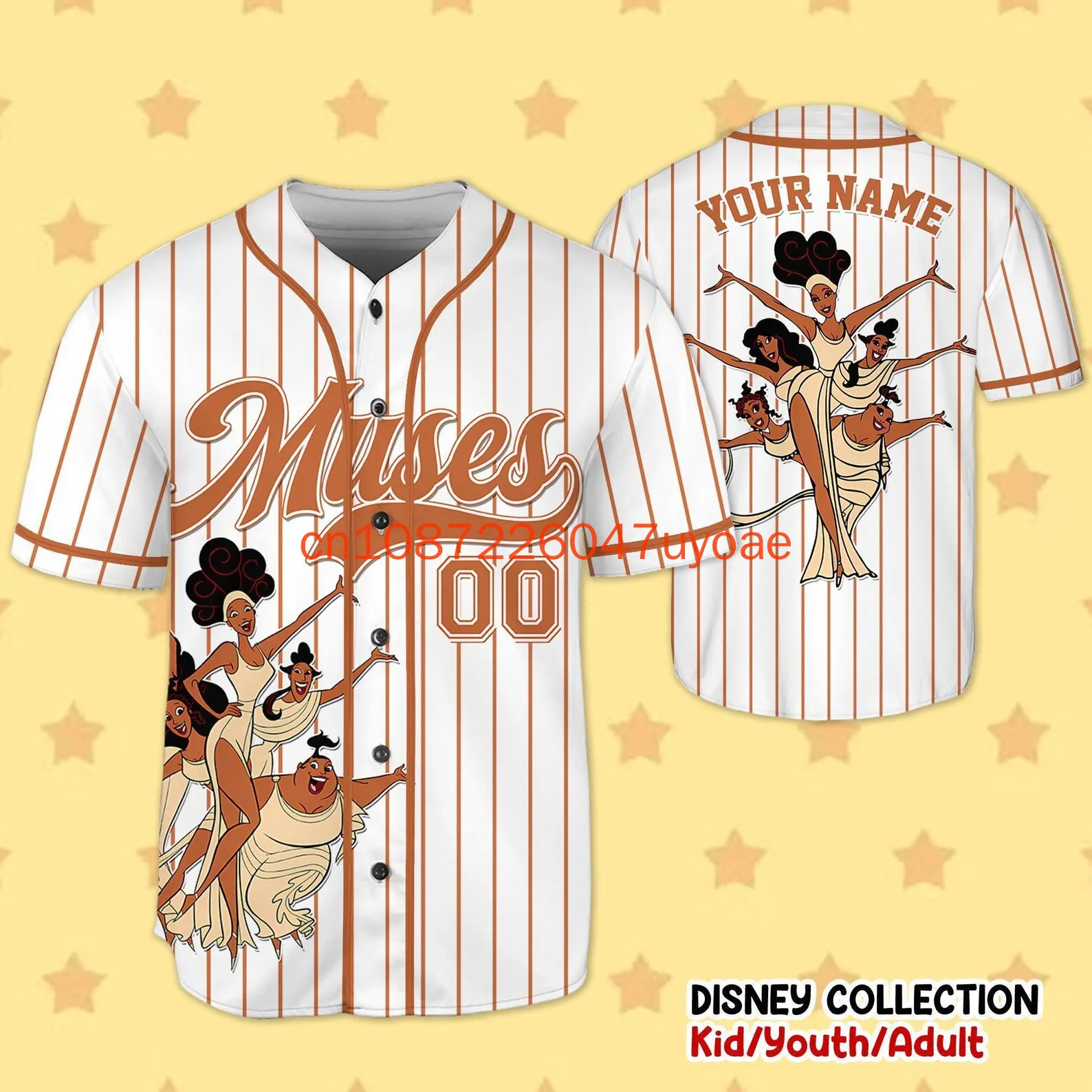 اسم مخصص ديزني هرقل خمر Megara 1997 البيسبول جيرسي ثلاثية الأبعاد مطبوعة موضة Harajuku الرجال والنساء قميص بيسبول