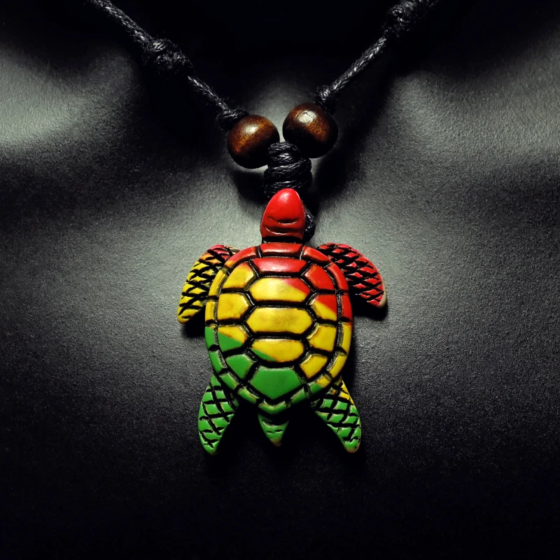 FX061 Color Sea turtles necklace pendant men Choker Jewelry women Tribal style Imitation Yak Bone necklace New Zealand Maori