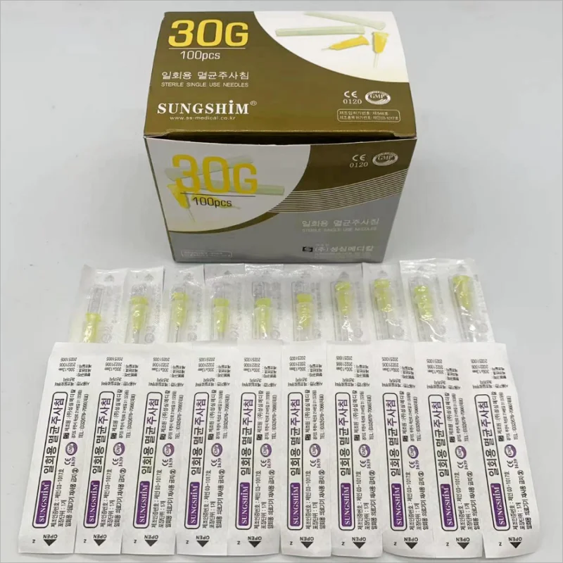 100pcs Painless small needle painless beauty ultrafine 30G * 4mm , 30G * 13mm , 30G * 25mm syringes Korean Needles Eyelid Tools