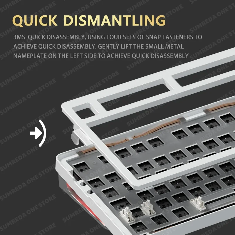 Imagem -05 - Weikav-kit de Teclado Mecânico em Alumínio Personalizado Teclado com Fio sem Contato Via Rápida Desmontagem Hotswap Rgb