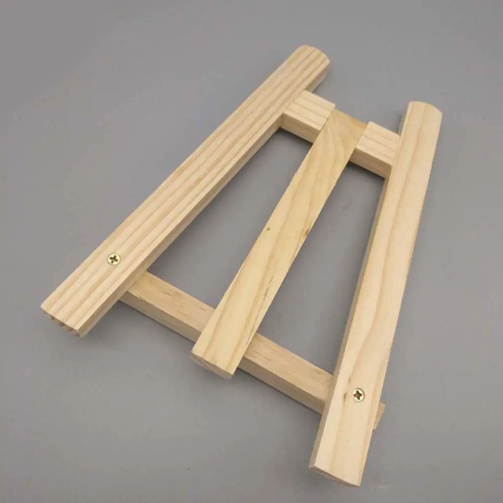 4Pcs Premium Wood Easels Mini Triangular Support Stable Display Rack Photo Frame Bracket Painting Stand for Studio Home Shop