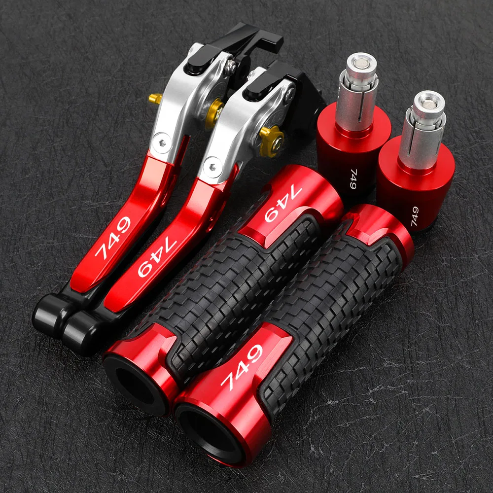 

749S For DUCATI 749 S R 2003 2004 2005 2006 Motorcycle Adjustable Accessories Brake Clutch Levers Handlebar Handle Grip ends Set