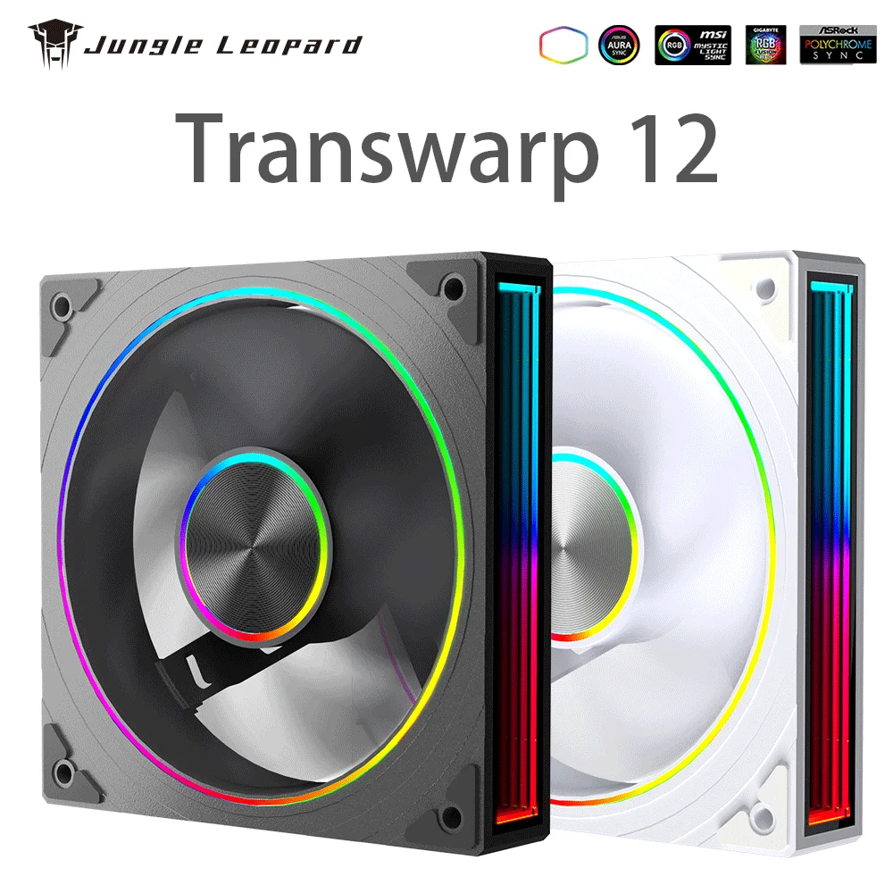 Jungle Leopard Transwarp 12 Star Ring 120 ARGB Case Fan 12CM Cooling Fan Divine Light Synchronous 5V3Pin Circular Light Bar