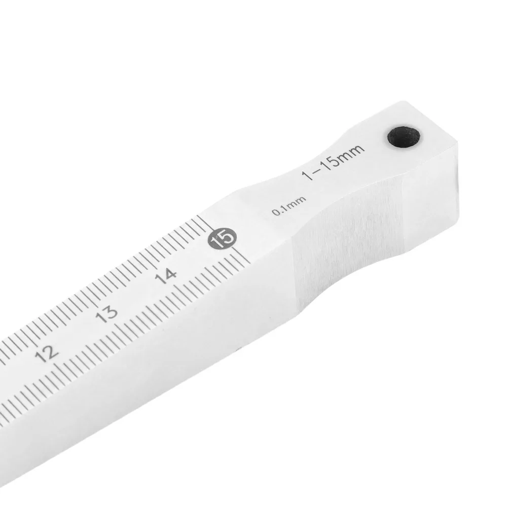 Stainless Steel Taper Gauge 1-15mm Range Clear Numerical Identification Wedge Feeler Gauge High-Contrast Markings