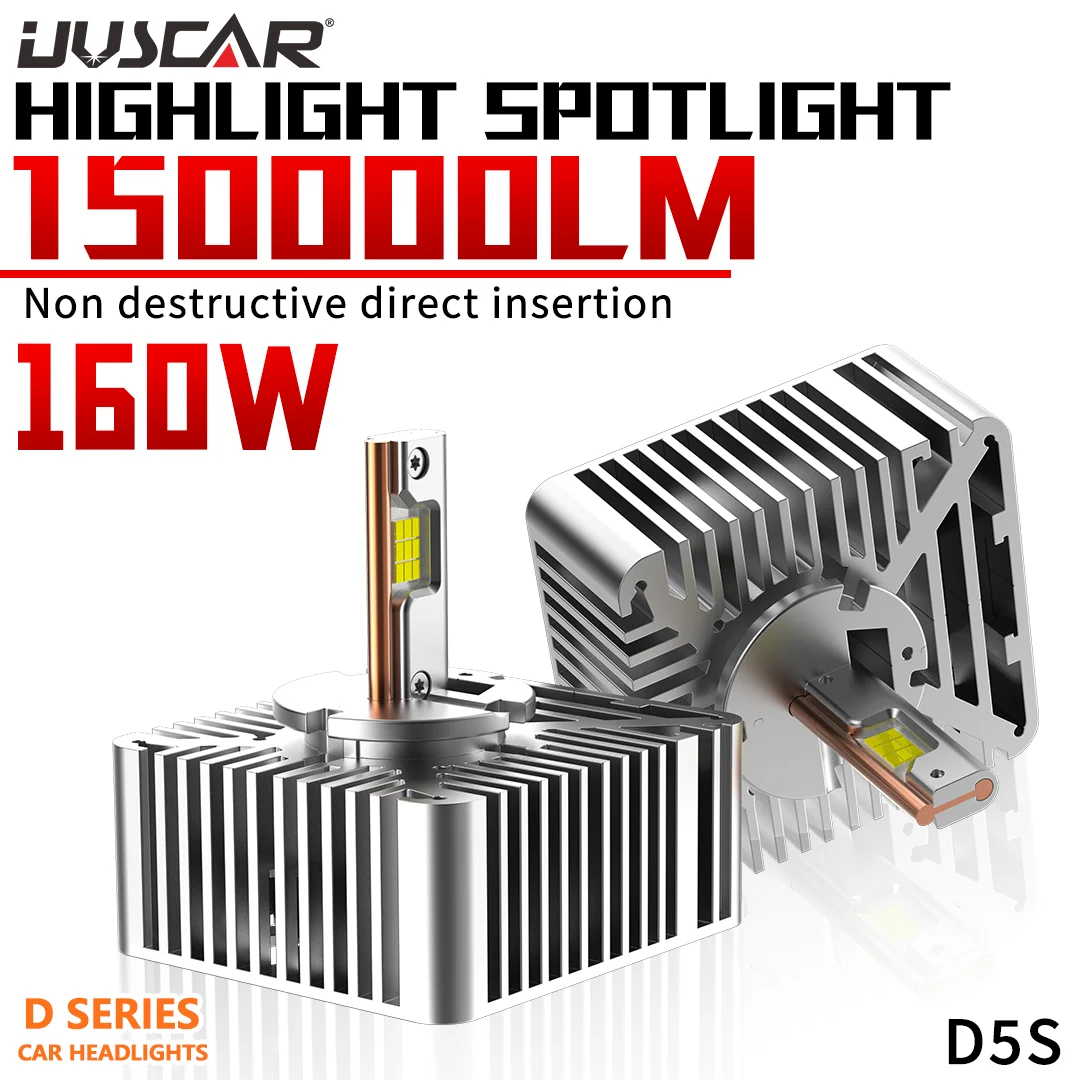 

UVSCAR LED Light D5S 160W 150000LM Car Headlamp D1S D2S D3S D4S D8S Car Canbus Bulb to Replace HID Conversion Lamp Fault-Free