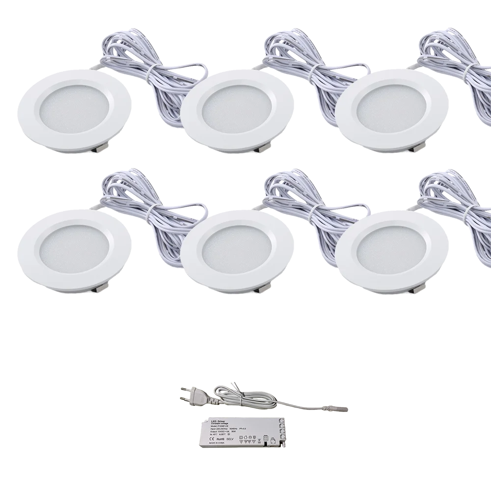 Recessed Led Cabinet Puck Light Insert Hard Wired No Remote High Quality Low Voltage Motion Activated Lamp 3000K Daylight 12Volt