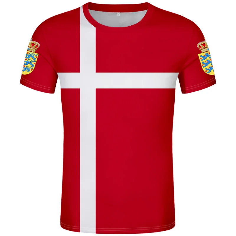 Denmark T Shirt Logo Free Custom Made Name Number Dnk T-shirt Nation Flag Danish Kingdom Country Danmark Dk Print Photo Clothing