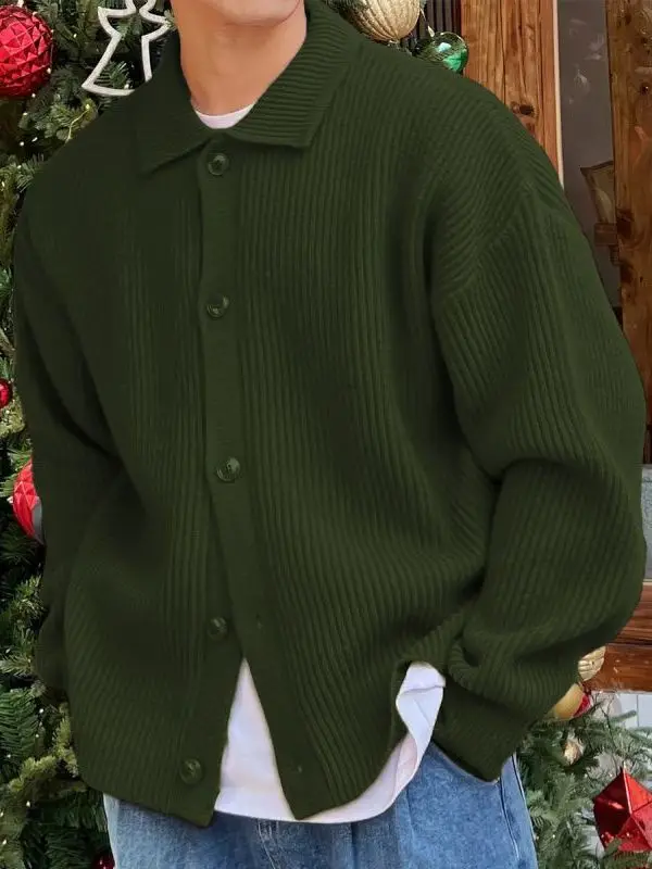 

Ретро японский трикотаж на пуговицах, мужской приталенный кардиган, свитер, большой размер 300, осенне-зимний многослойный свитер