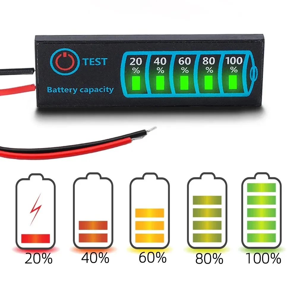 DC5V-30V 2-8S Wskaźnik poziomu akumulatora Tester wyświetlacza pojemności akumulatora Li-Fe-Phosfate